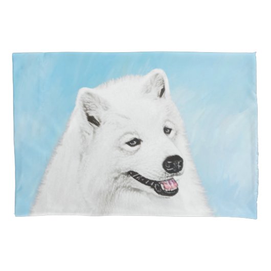 Samoyed Painting - Cute Original Dog Art Kussensloop (Voorkant)