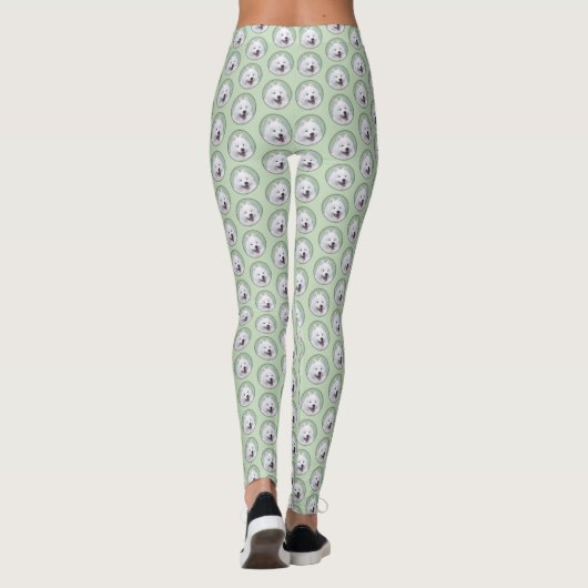 Samoyed Painting - Cute Original Dog Art Leggings (Achterkant)