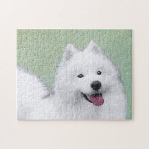 Samoyed Painting - Cute Original Dog Art Legpuzzel