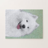 Samoyed Painting - Cute Original Dog Art Legpuzzel (Horizontaal)
