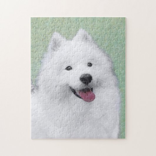 Samoyed Painting - Cute Original Dog Art Legpuzzel (Verticaal)