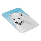 Samoyed Painting - Cute Original Dog Art Magneet (Rechterzijde)