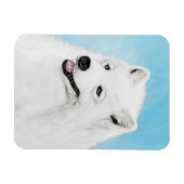 Samoyed Painting - Cute Original Dog Art Magneet (Horizontaal)
