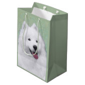 Samoyed Painting - Cute Original Dog Art Medium Cadeauzakje (Achterkant Gekanteld)