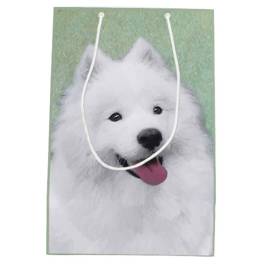 Samoyed Painting - Cute Original Dog Art Medium Cadeauzakje (Achterkant)