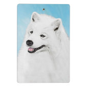 Samoyed Painting - Cute Original Dog Art Mini Klembord (Achterkant)