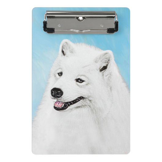 Samoyed Painting - Cute Original Dog Art Mini Klembord (Voorkant)