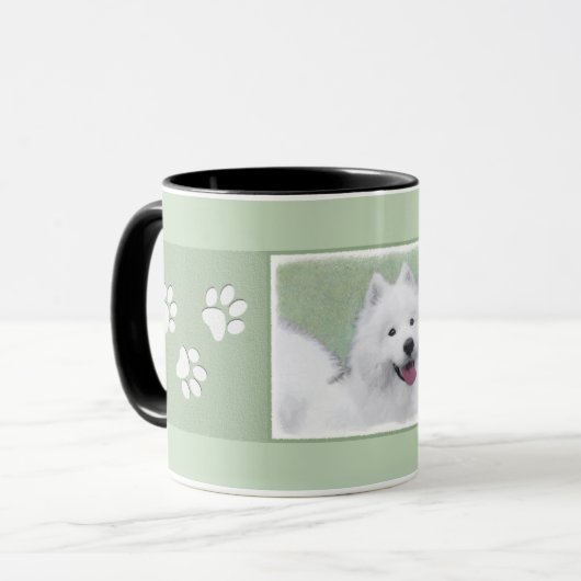 Samoyed Painting - Cute Original Dog Art Mok (Voorkant links)