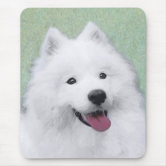 Samoyed Painting - Cute Original Dog Art Muismat (Voorkant)