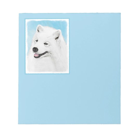 Samoyed Painting - Cute Original Dog Art Notitieblok (Voorkant)