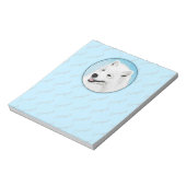 Samoyed Painting - Cute Original Dog Art Notitieblok (Linkerzijde)