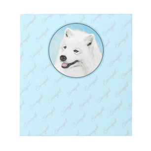 Samoyed Painting - Cute Original Dog Art Notitieblok