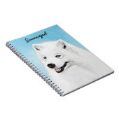 Samoyed Painting - Cute Original Dog Art Notitieboek (Rechterzijde)