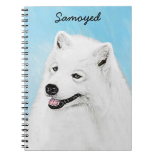 Samoyed Painting - Cute Original Dog Art Notitieboek