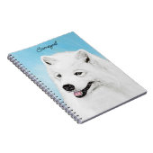 Samoyed Painting - Cute Original Dog Art Notitieboek (Rechterzijde)