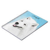 Samoyed Painting - Cute Original Dog Art Notitieboek (Linkerzijde)