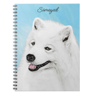 Samoyed Painting - Cute Original Dog Art Notitieboek