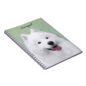 Samoyed Painting - Cute Original Dog Art Notitieboek (Rechterzijde)