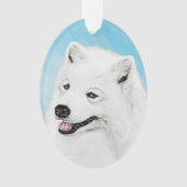 Samoyed Painting - Cute Original Dog Art Ornament (voorkant)