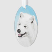 Samoyed Painting - Cute Original Dog Art Ornament (voorkant)