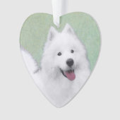 Samoyed Painting - Cute Original Dog Art Ornament (voorkant)