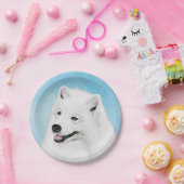 Samoyed Painting - Cute Original Dog Art Papieren Bordje (Feest)