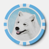 Samoyed Painting - Cute Original Dog Art Poker Chips (Voorkant)