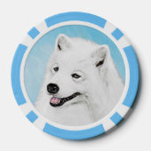 Samoyed Painting - Cute Original Dog Art Poker Chips (Achterkant)