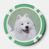 Samoyed Painting - Cute Original Dog Art Poker Chips (Achterkant)