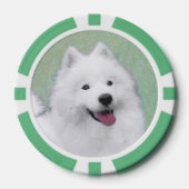 Samoyed Painting - Cute Original Dog Art Poker Chips (Voorkant)