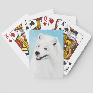 Samoyed Painting - Cute Original Dog Art Pokerkaarten