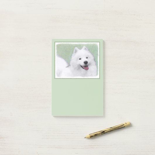 Samoyed Painting - Cute Original Dog Art Post-it® Notes (Op bureau)