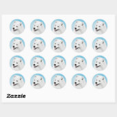Samoyed Painting - Cute Original Dog Art Ronde Sticker (Vel)