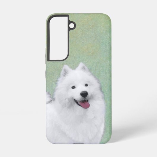 Samoyed Painting - Cute Original Dog Art Samsung Galaxy Hoesje (Achterkant)