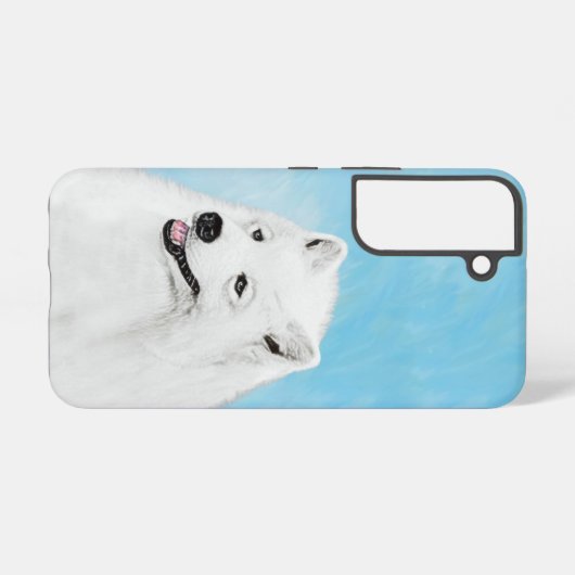 Samoyed Painting - Cute Original Dog Art Samsung Galaxy Hoesje (Achterkant horizontaal)