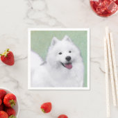 Samoyed Painting - Cute Original Dog Art Servet (Insitu)