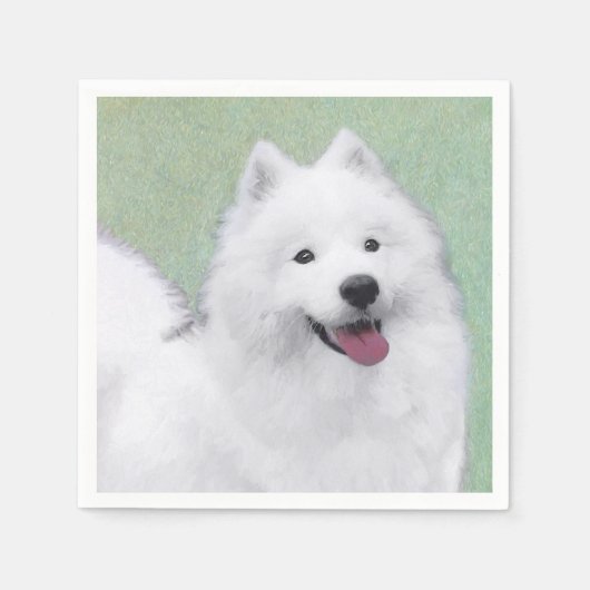 Samoyed Painting - Cute Original Dog Art Servet (Voorkant)