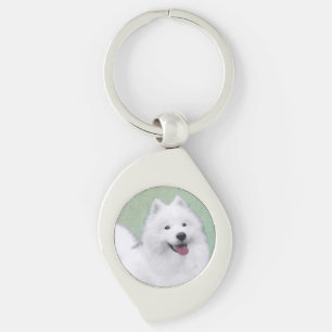 Samoyed Painting - Cute Original Dog Art Sleutelhanger