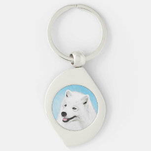 Samoyed Painting - Cute Original Dog Art Sleutelhanger