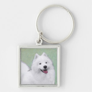 Samoyed Painting - Cute Original Dog Art Sleutelhanger
