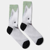 Samoyed Painting - Cute Original Dog Art Sokken (Rechts)