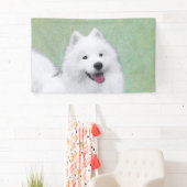 Samoyed Painting - Cute Original Dog Art Spandoek (Insitu)