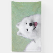 Samoyed Painting - Cute Original Dog Art Spandoek (Verticaal)