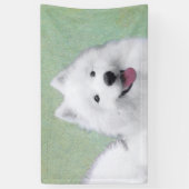 Samoyed Painting - Cute Original Dog Art Spandoek (Verticaal)