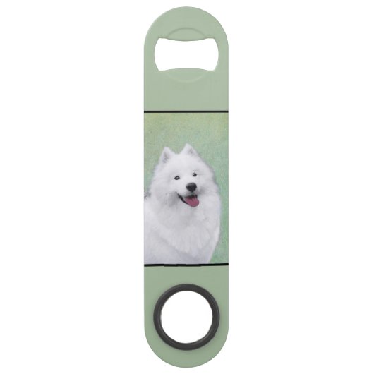 Samoyed Painting - Cute Original Dog Art Speed Flessenopener (Voorkant)