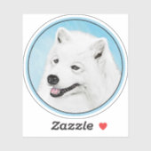Samoyed Painting - Cute Original Dog Art Sticker (Vel)
