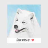 Samoyed Painting - Cute Original Dog Art Sticker (Vel)