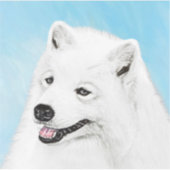 Samoyed Painting - Cute Original Dog Art Sticker (Voorkant)