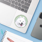 Samoyed Painting - Cute Original Dog Art Sticker (Laptop met iPhone)