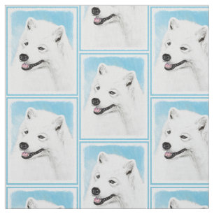 Samoyed Painting - Cute Original Dog Art Stof